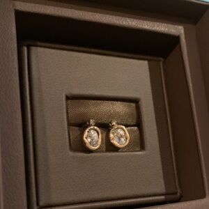 Elegant Gold and Pale Blue Earrings